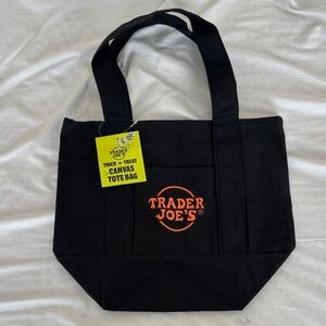 Trader Joe's Black Canvas Tote Bag